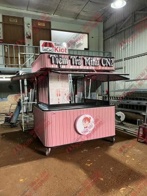 xe đẩy ban hàng trà sữa lưu động mẫu 33