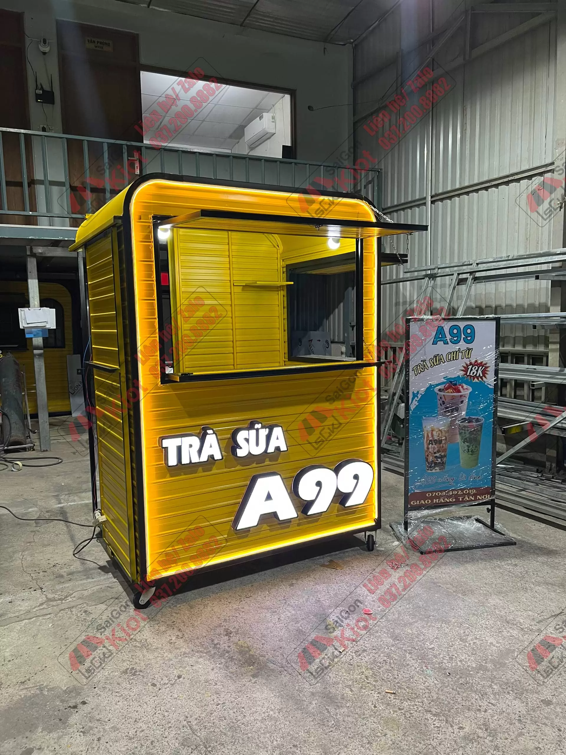 quầy bán trà sữa lưu động mẫu 23