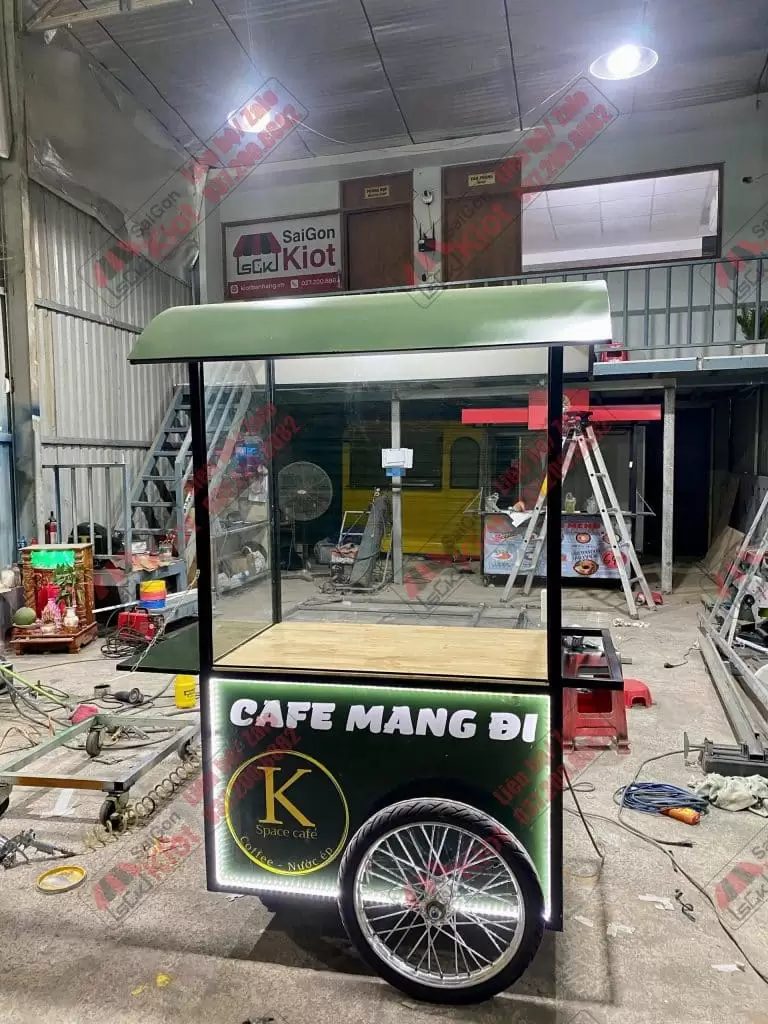xe đẩy bán cà phê mang đi