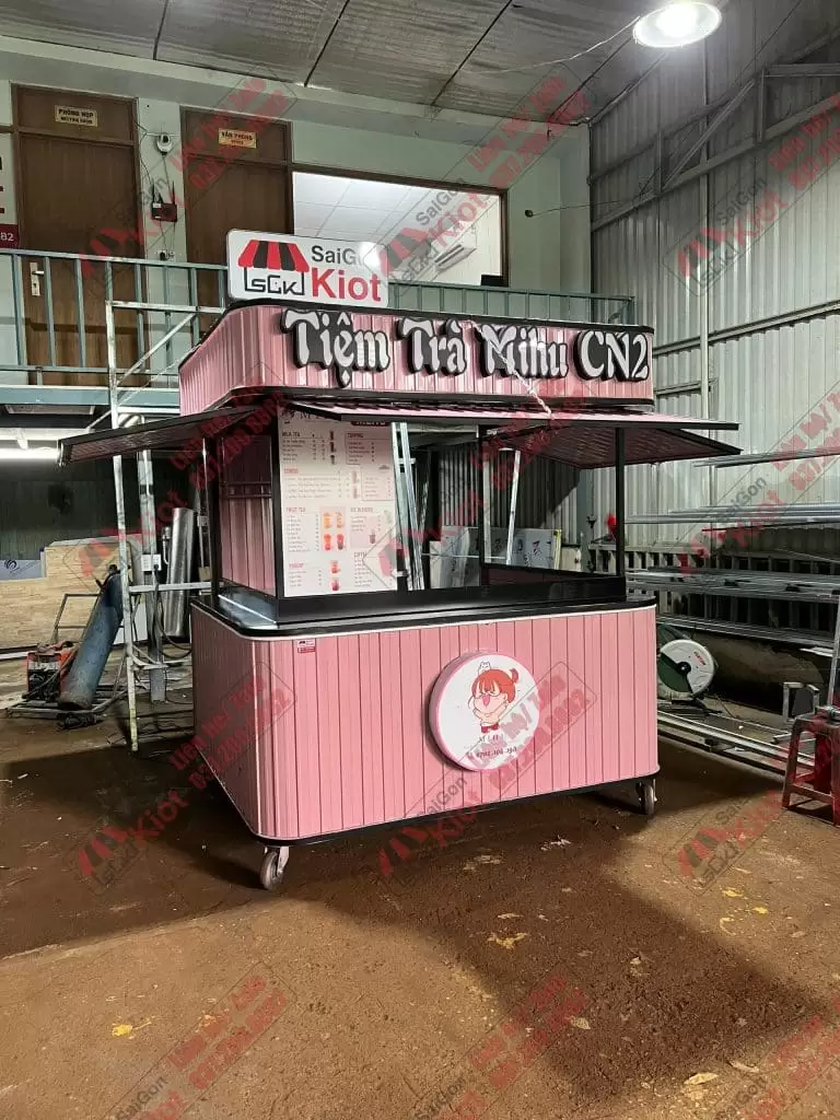 xe đẩy ban hàng trà sữa lưu động mẫu 33